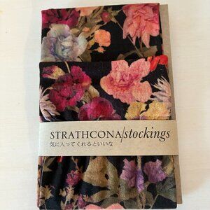 Strathcona Hand Printed Floral Knee High Stockings - New